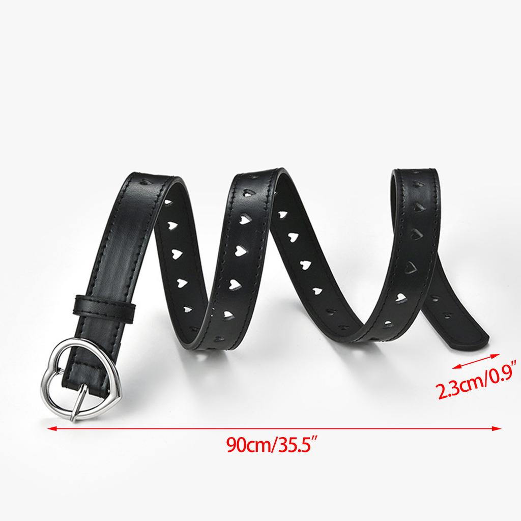 Kids School Rock Bands PU Belt Jean Waistband Rock and Roll Vintage Buckle Heart