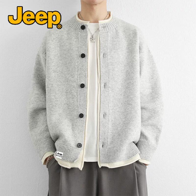 JEEP Men's Japanese-Style Minimalist Knit Cardigan