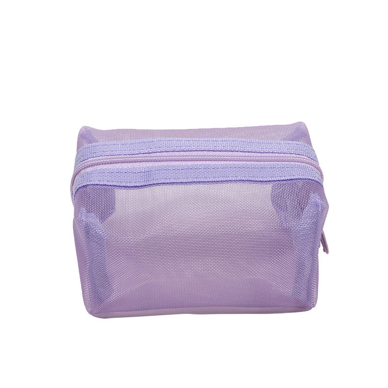 Colorful Mesh Storage Bag Mini Portable Carry On Lipstick Change Bags Headphone Data Cable Zipper Storage Boxes