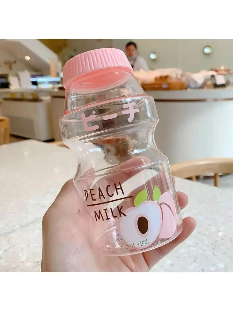 500ml Plastic Water Bottle Tour Drinking Bottle Yakult Shape Cute Kawaii Milk Carton Shaker Bottle For Kids/Girl/Adult Glass