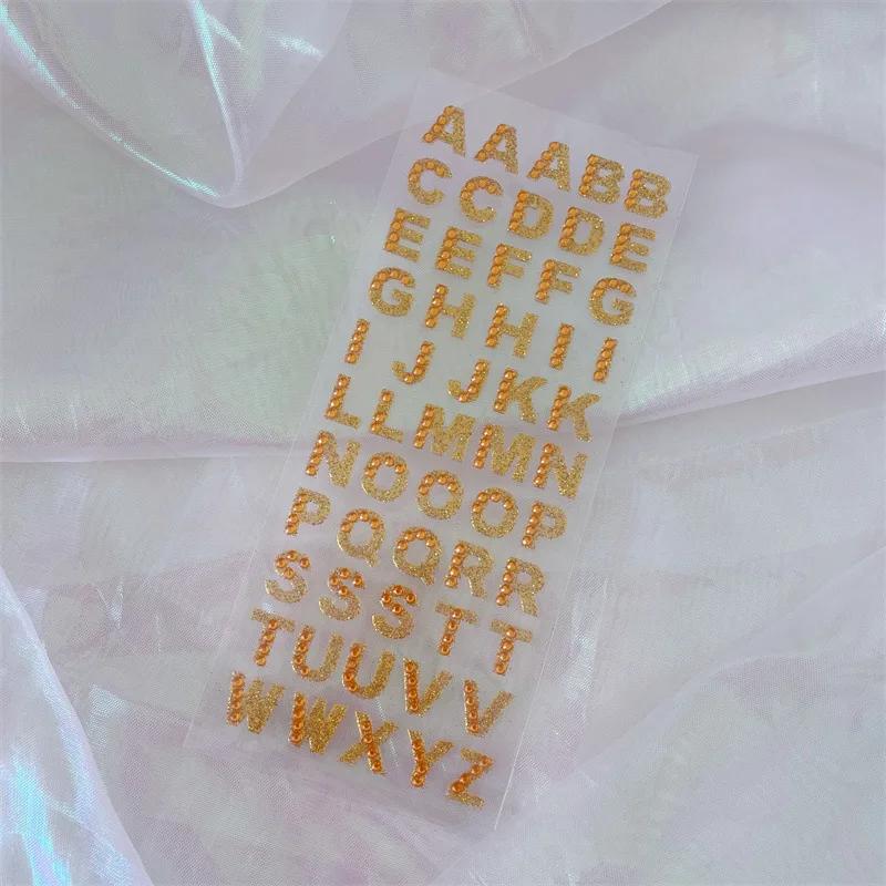 1Pcs Glitter A-Z Alphabet Letters Sticker Scrapbooking Stationery School Supplies Black/Gold/Silver/Red/Blue/Pink/Purple/Green