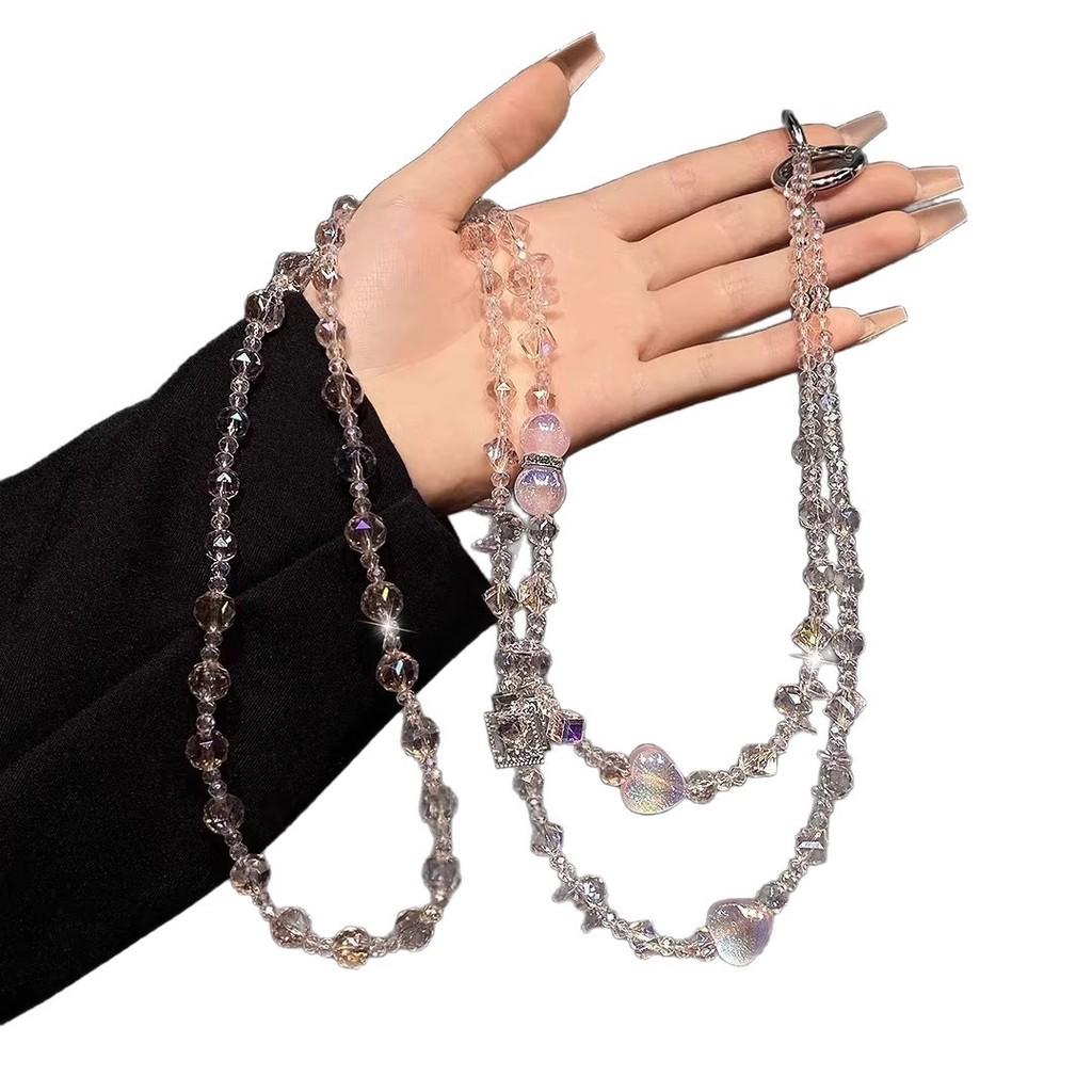 Galaxy Heart Perfume Bottle Phone Lanyard With Pvc Chain For Ladies And Gents