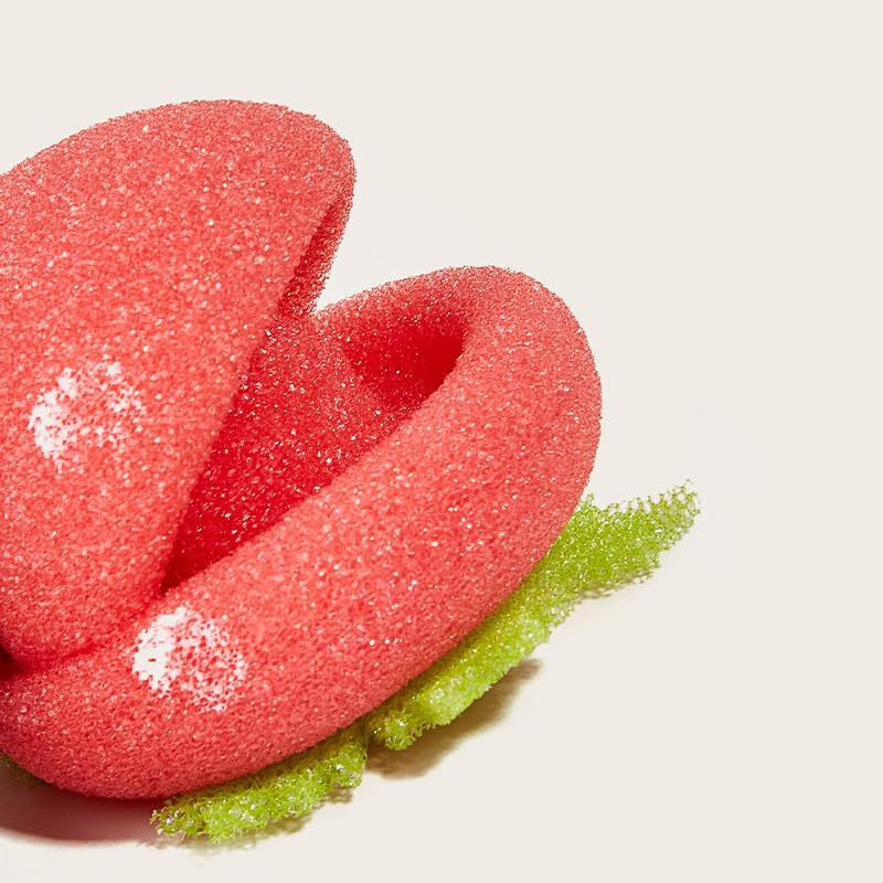 12PCS DIY Strawberry Heatless Foam Hair Curlers No-Heat Hair Rollers Sleep-In Set Soft Sponge Material Lazy Girl Hair Styling Tools