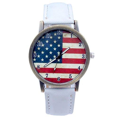 

ZooooM American Flag Design Quartz Watch, Fashionable and Casual, Perfect Gift for Men and Women (White) ZM-WATCH2204-WH