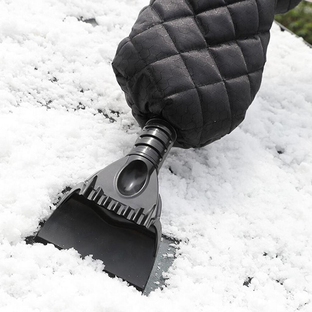 Snow Scraper Extendable Snow Brush Ergonomic Window Scraper with Fleece Glove for Frost Removal Automotive Truck SUV RV Winter