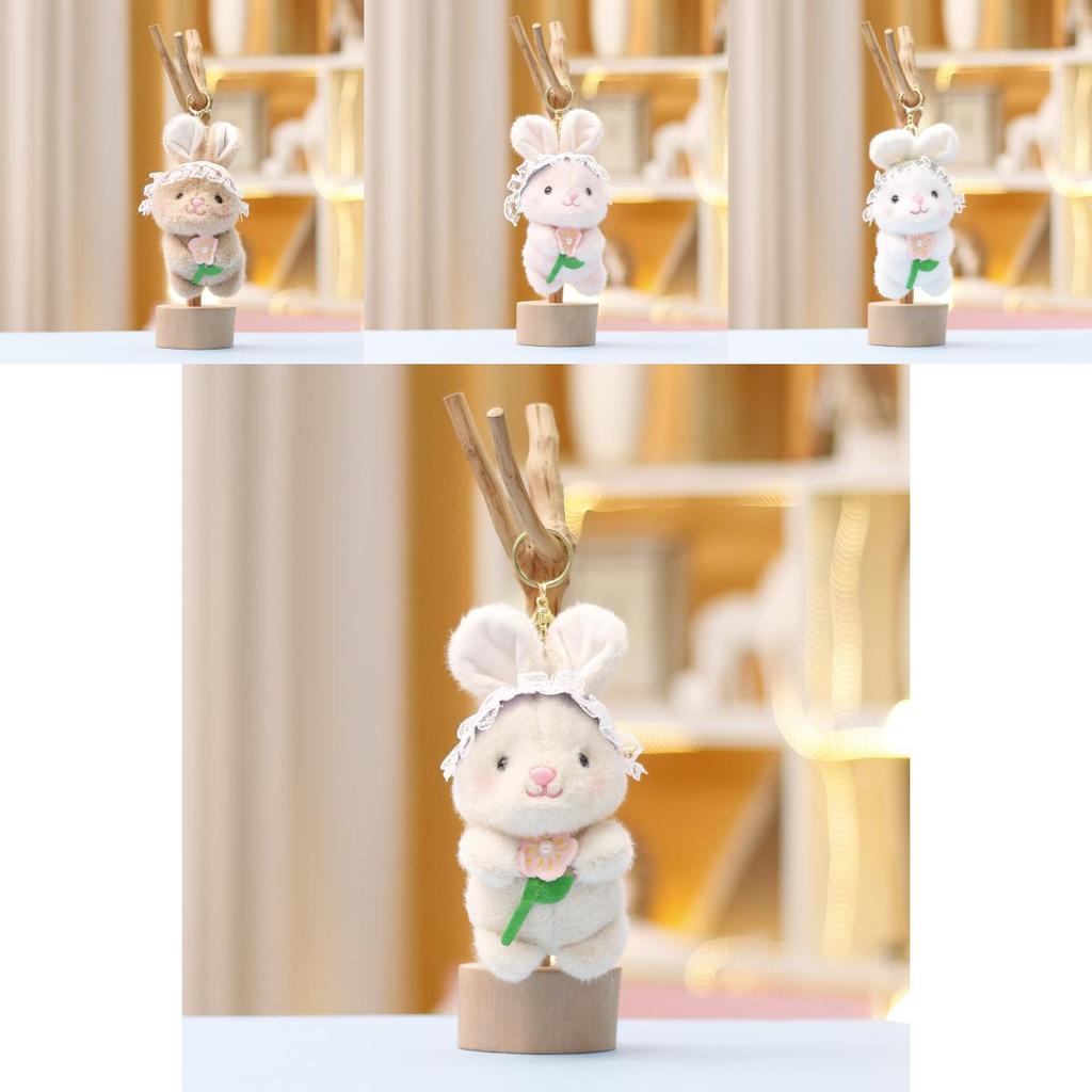 Cute Rabbit Hanging Decoration Soft Plush Bunny Toy With Colorful Floral Design