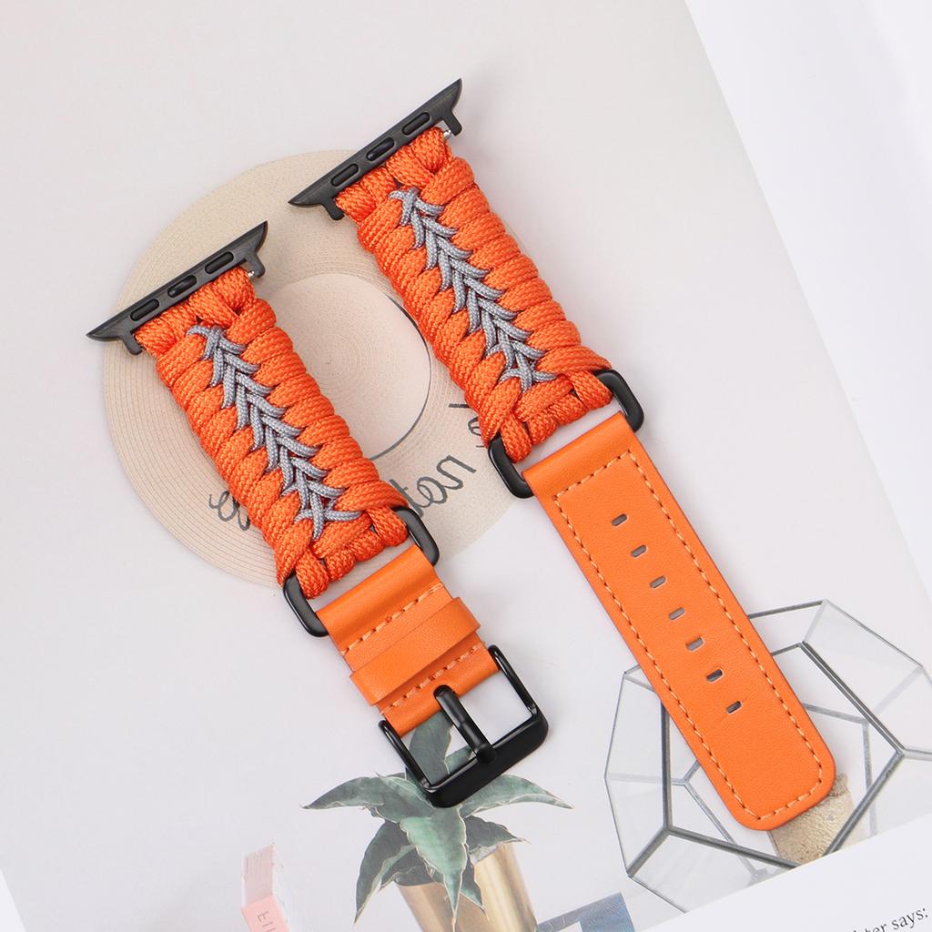 Watch Band for Apple Watch Series 10 9 8 7 SE 6 5 4 3 2 1 42mm 41mm 40mm 38mm Leather  Braided Rope Wrist Strap