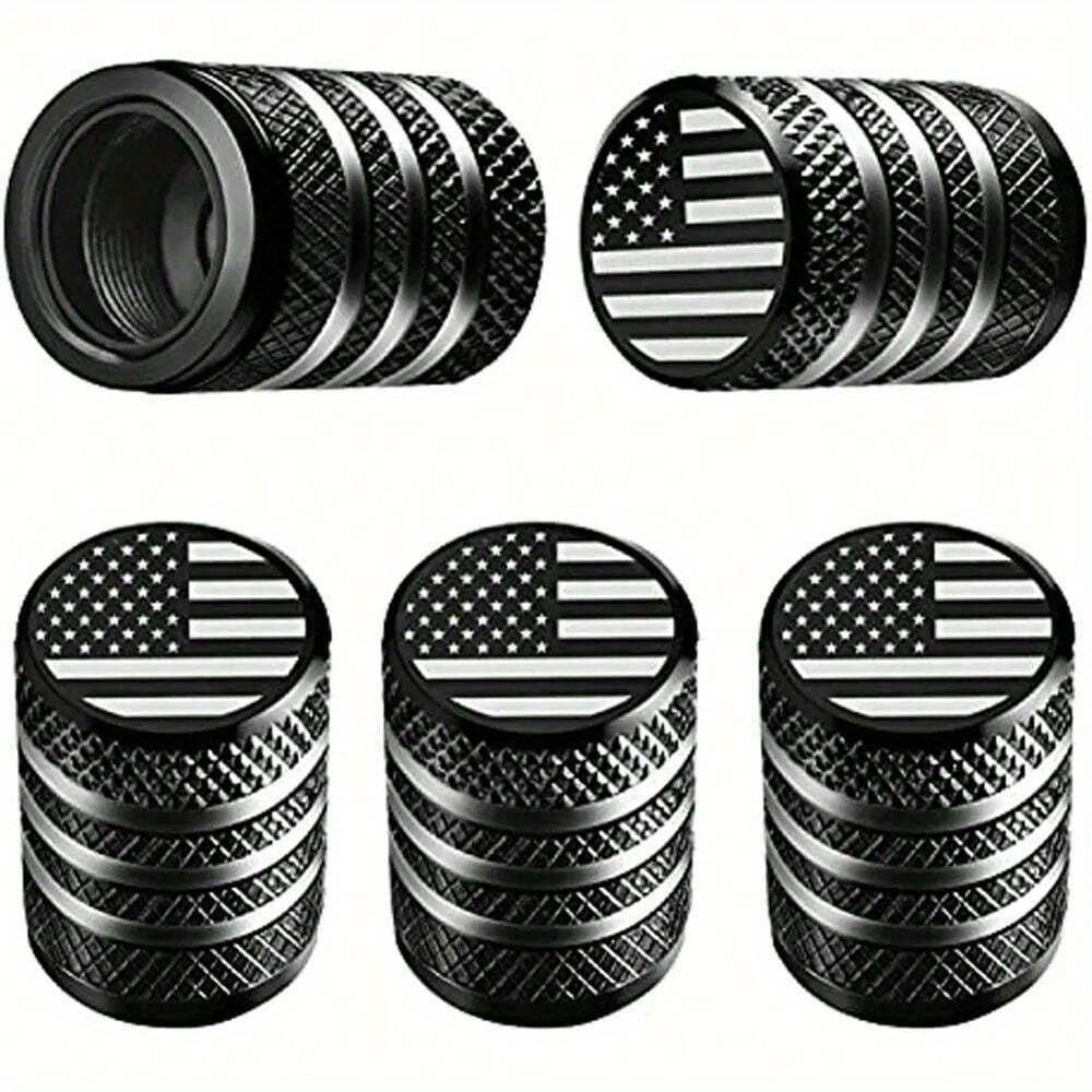 Tire Valve Stem Cap Cover, Tire Air Cap Metal With Plastic Liner Corrosion Resistant Leak-Proof American Flag For Car Truck Motorcycle Bike