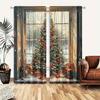 Set Of 2 Christmas Tree Curtains Polyester Bedroom Living Room Office Decor Curtain Light Filtering With Rod Pocket Machine Washable Ideal For Great