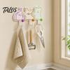 Removable Hooks Without Wall Damage Cartoon Puzzle Key Hook, Heavy Duty Traceless Plastic Hanger, Space Saving for Countertop Self Adhesive