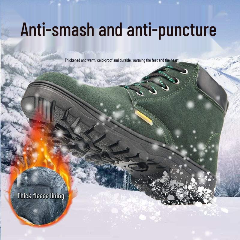 Unisex Winter Stahlkappen-Arbeitsstiefel - Warm, Bruchsicher, Durchtrittsicher, Abriebfest, Hohe Schutzschuhe