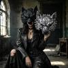 Realistic Werewolf Half Face Mask Gothic Horror Texture Adult Halloween Masquerade Carnival Cosplay Party Dress‑Up Prop