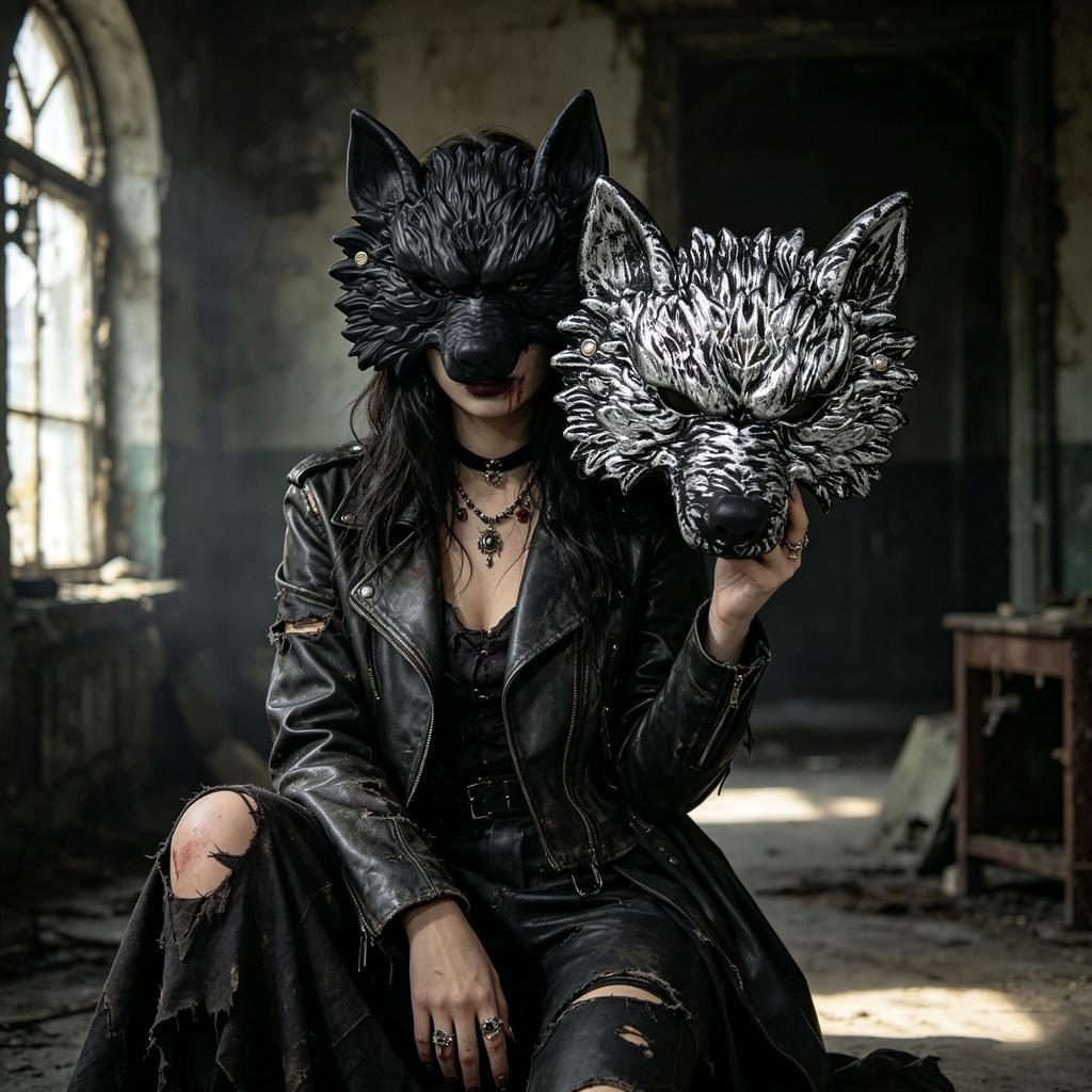 Realistic Werewolf Half Face Mask Gothic Horror Texture Adult Halloween Masquerade Carnival Cosplay Party Dress‑Up Prop