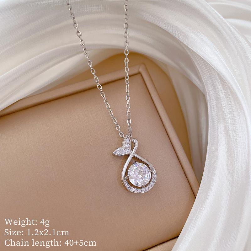 Multi-Element Style Copper Micro-Inlaid Necklace Combination Female Real Gold Electroplated Exquisite Collarbone Chain
