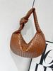 Handmade Woven Croissant Bag - Knotted Single Shoulder Underarm Tote