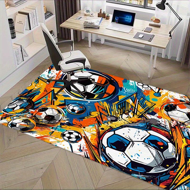 Office Carpet Soccer Ball Patterned Sofa Rug, Chair Mat Protection