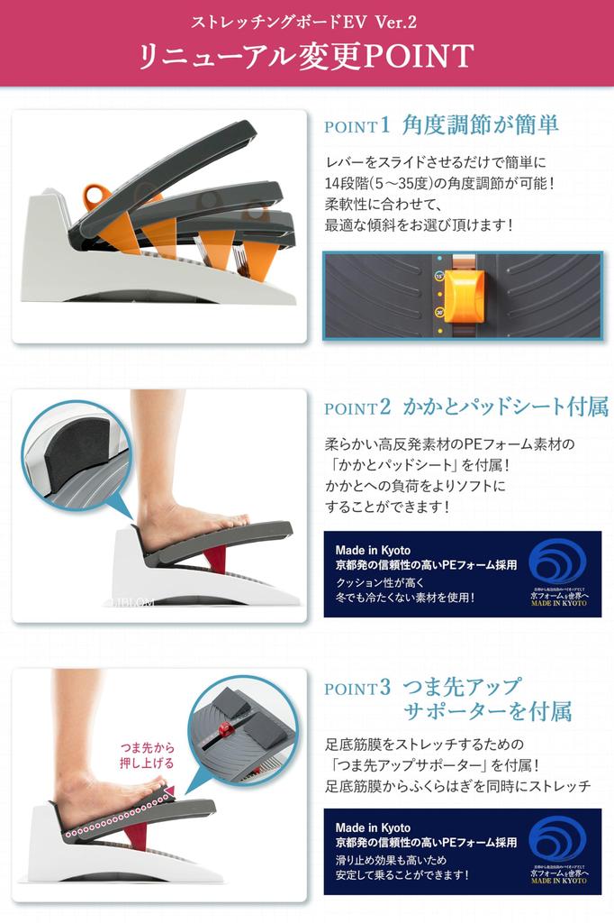 Asahi Stretching Board EV 2 Easy To Just Step On This Stretching Board for Plantar Achilles Lower and Health and Fitness Stretching Tilt Made In