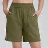 Women Casual Elastic Waist Shorts with Pockets Relaxed Fit Lightweight Drawstring Athletic Lounge Bottoms for Daily Wear
