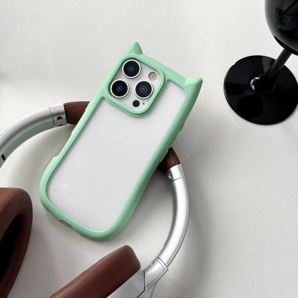 Cat Ears Epoxy Phone Case for Apple 17 Pro Max - High-End, Drop-Proof, Trendy Design for Women