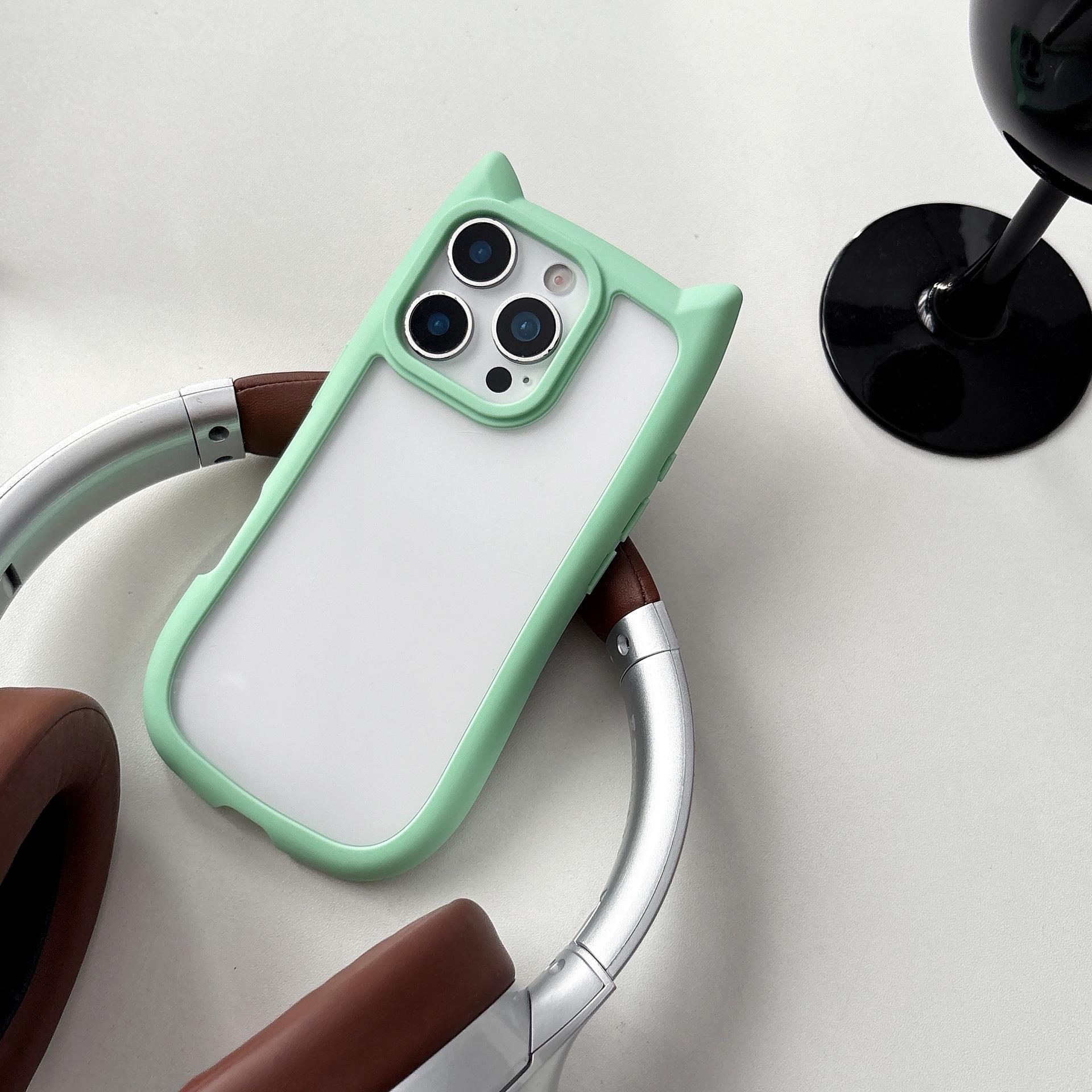 

Cat Ears Epoxy Phone Case for Apple 17 Pro Max - High-End, Drop-Proof, Trendy Design for Women iPhone 14 Pro Max