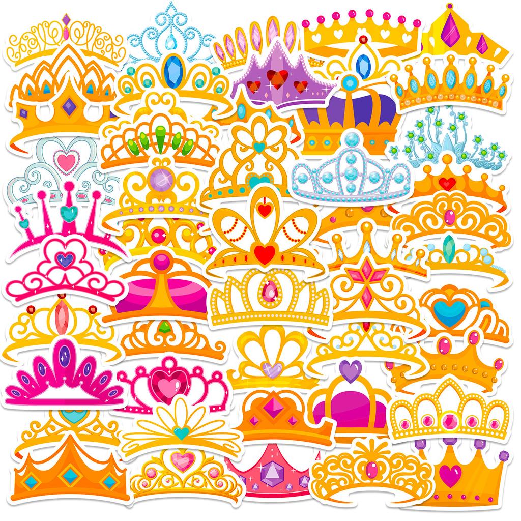 100 Fairy Tale Crown Castle Series Waterproof Stickers Children's Reward Stickers Mobile Phone Case Children's Toy Decoration