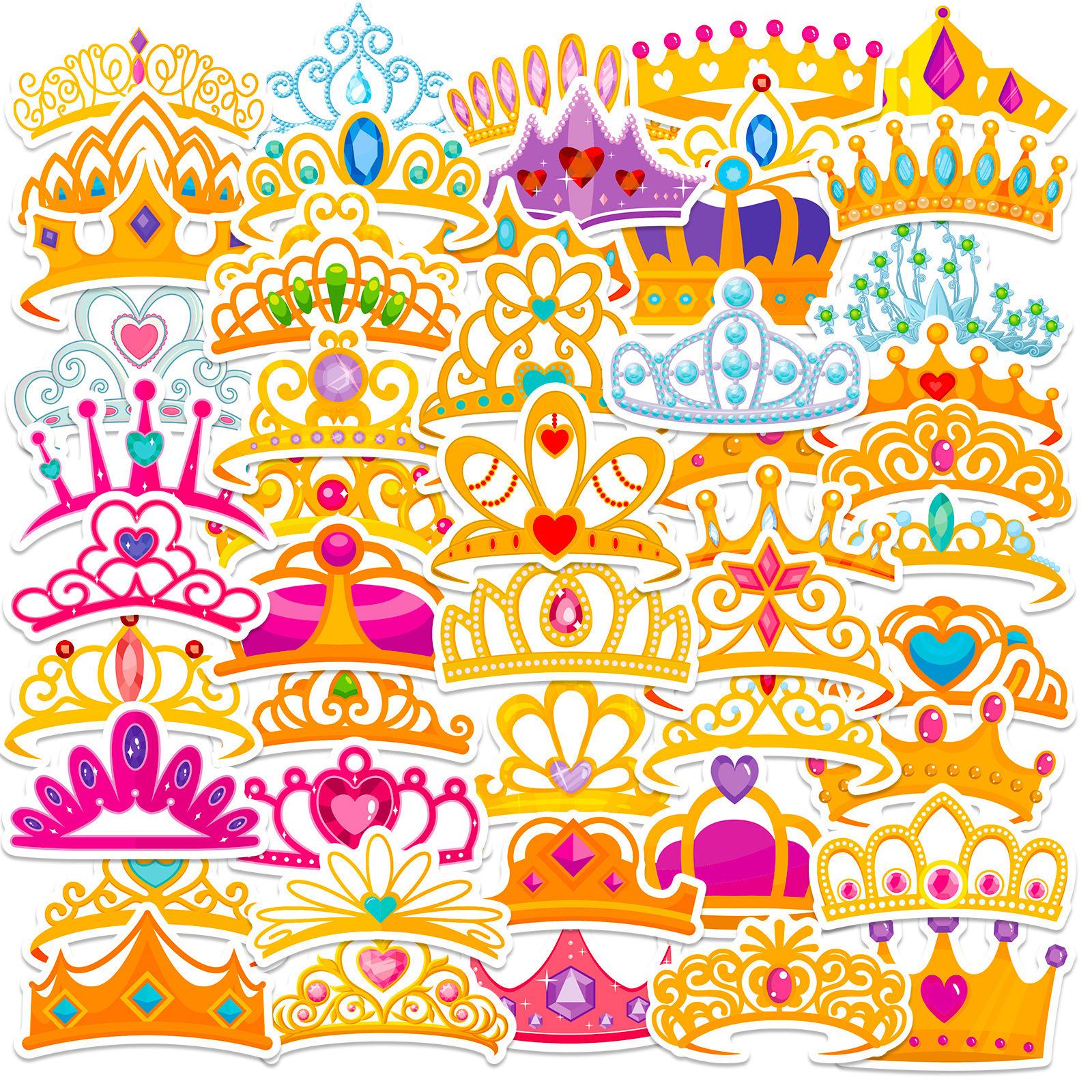 

100 Fairy Tale Crown Castle Series Waterproof Stickers Children s Reward Stickers Mobile Phone Case Children s Toy Decoration