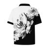 Damen modisches und lässiges Sommer V-Ausschnitt Patchwork Kurzarm Top mit floralem Druck