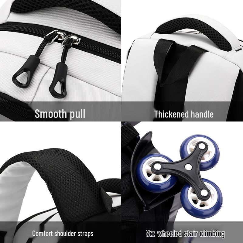ZIRANYU Detachable Spine-Protecting Stair-Climbing Rolling Backpack