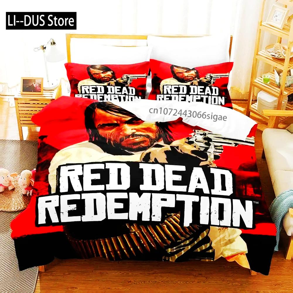 Undead Nightmare Red Dead Redemption Bedding Set Duvet Cover Bed Set Quilt Cover Pillowcase Comforter King Queen Size Boys Adult