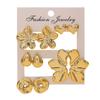 European Best-Selling Floral Heart Earring & Ear Cuff Set: High-End Creative Jewelry for Women
