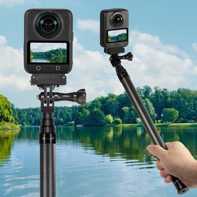 Lightweight Carbon Fiber Selfie Stick For 360 Cameras Invisible Design Adjustable Length Stability Easy Operation