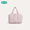 BAGSMART תיק רחצה עמיד למים לנשים, מארגן איפור לנסיעות עם תאים, קל משקל, נייד, תיק קוסמטיקה לחדר כושר