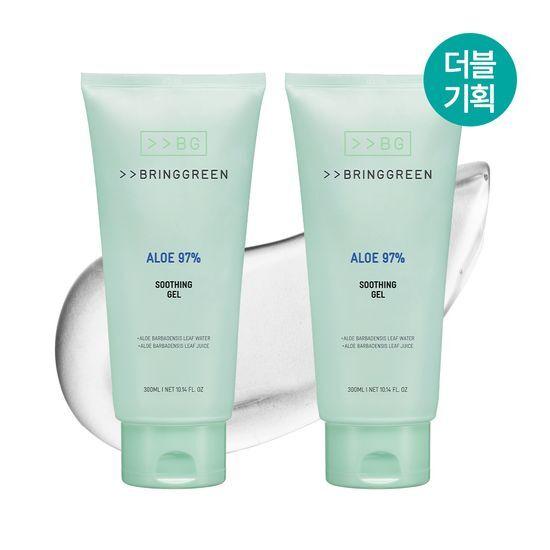 BRING GREEN Aloe 97% Soothing Gel 300ml x 2/Single