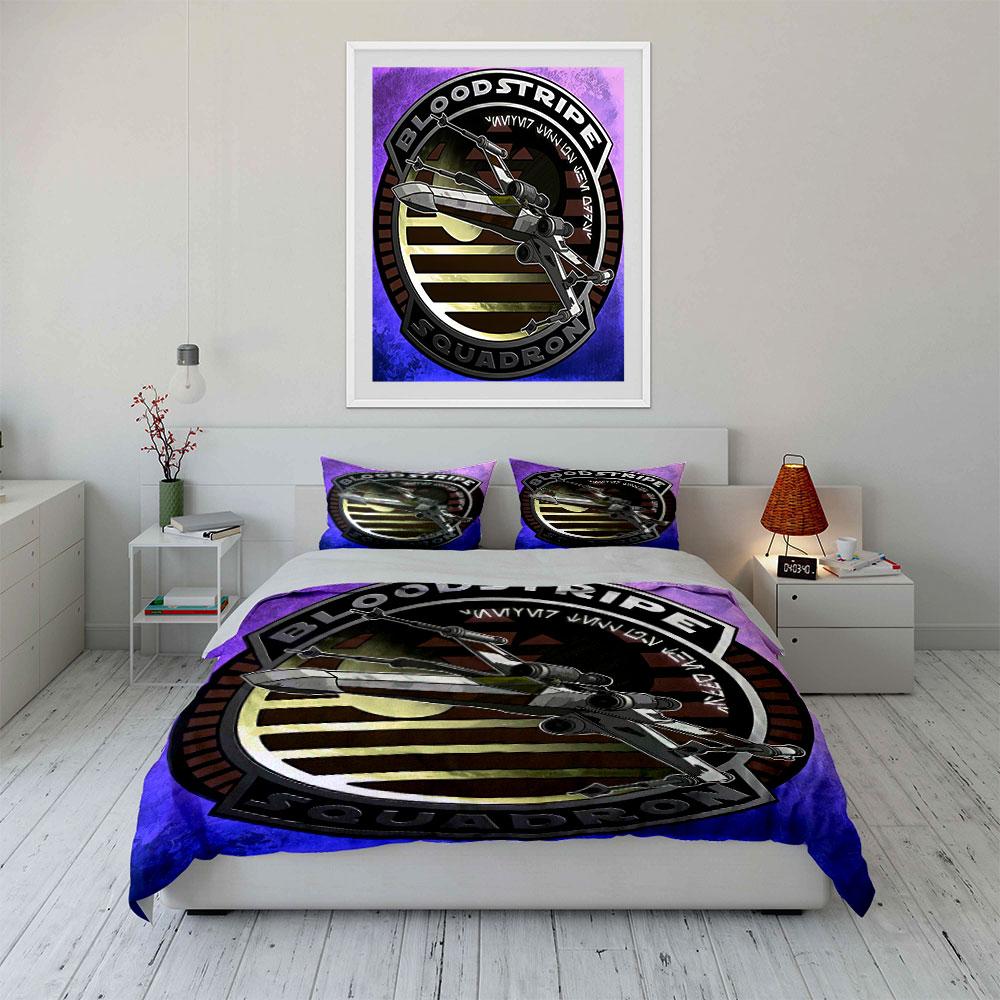 Bloodstripe Squadron Spaceship Bedding Duvet Cover Set Duvet Cover Pillowcases (1*Duvet Cover 2*Pillowcases, without duvet insert)