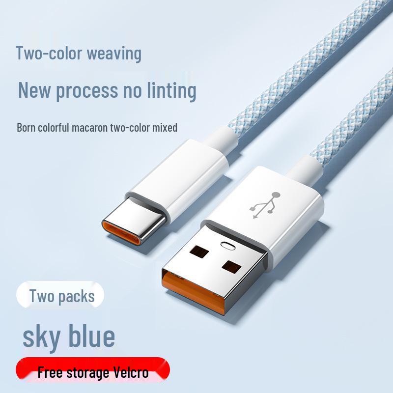 6A Fast Charge Type-C Cable for Huawei Mate40Pro/60, Honor, Vivo, Xiaomi, Oppo