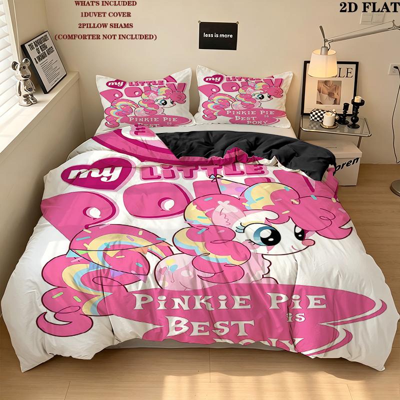 Pinkie Pie Pattern Bedding Home Decoration Birthday Gift ( 1 duvet cover + 2 pillowcase, without core),fan merchandise.