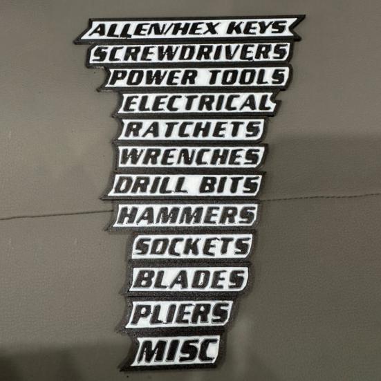 1/10/12Pcs Magnetic Toolbox Label Easy To Read Reusable 3D Magnetic Tool Chest Organizer Tag Mini Toolboxes Drawers Marker Organization Label