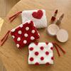 Dustproof Cosmetic Storage Bag Heart-shaped ID Card Holder Wide Opening Plush Coin Purse  Travel