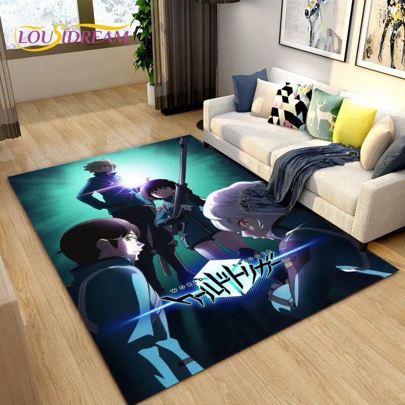 Tapete de área de desenho animado World Trigger Anime, tapete de carpete para sala de estar, quarto, sofá, capacho, decoração, crianças brincam, tapete de chão antiderrapante