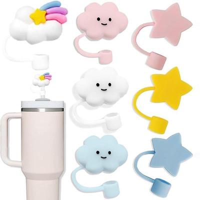 Cartoon Stern Wolke Staubdichter Strohhalmverschluss und Stopfen für Stanley - 10mm Beschriftung