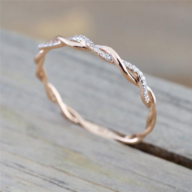 New Twisted Ring - Rose Gold Minimalist Finger Ring Jewelry
