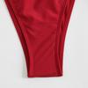 Costum de baie bikini triunghiular sexy pentru femei, culoare solidă, cu șireturi, două piese