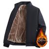 Men's Casual Plush Thick Jacket Winter Fleece Lined Warm Coat Stand Collar Zipper Pocket Parka Work Cargo Quilted Windproof Outwear Jackets for Men