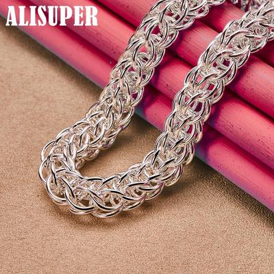 925 Sterling Silver Many Circles Chain Necklace Jewelry