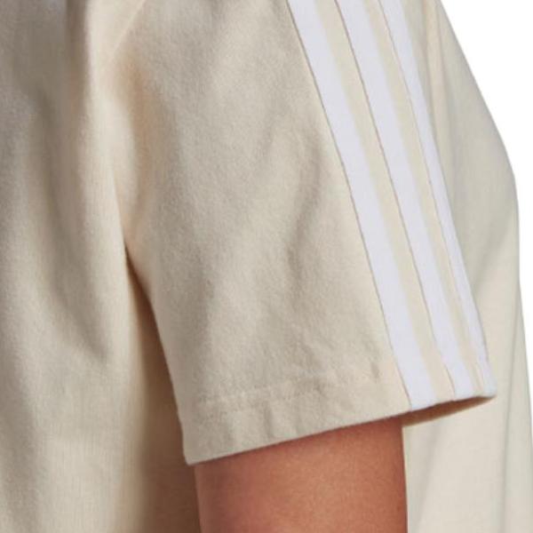 Adidas Originals Trefoil Classic Three-Stripe Pocket Crew Neck T-Shirt Women Tops Off-White HL9306