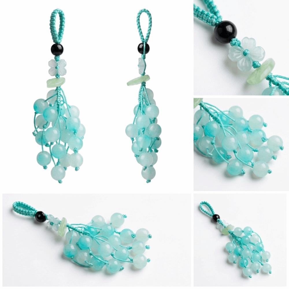 Chinese Style Lucky Pendant Cute Grape Design Bag Hanging Ornament Key Chain Birthday Gift