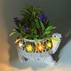 Solar Powered Mini Tortoise Sculpture Resin Turtle Flower Light Decor Waterproof Simulation Turtle Ornament Courtyard Decoration