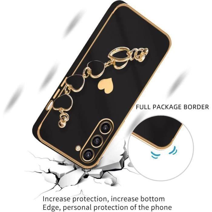 Skyddsskal - BOOLING - för Samsung Galaxy A14 5G - Stöttåligt - med Hjärta Armband - Svart