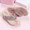 Women's Rhinestone Slide Sandals - Fashionable Summer Wedge Flip-Flops for Outdoor and Beach Wear