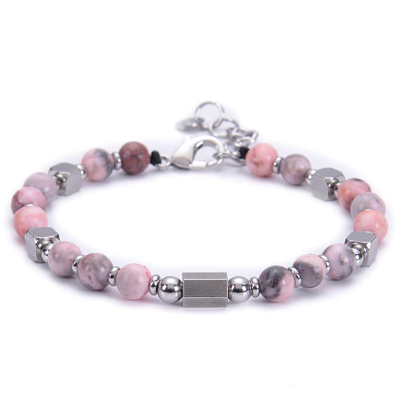 JYL TS Bracelet Evil Eye  Pink Beads Shields Against Negativity & Brings Joy pink zebra